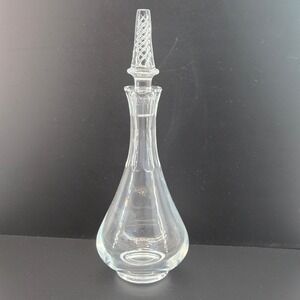 Stuart Crystal Air Twist Stopper Decanter Clear Glass Fluted Neck Vintage 15.5in